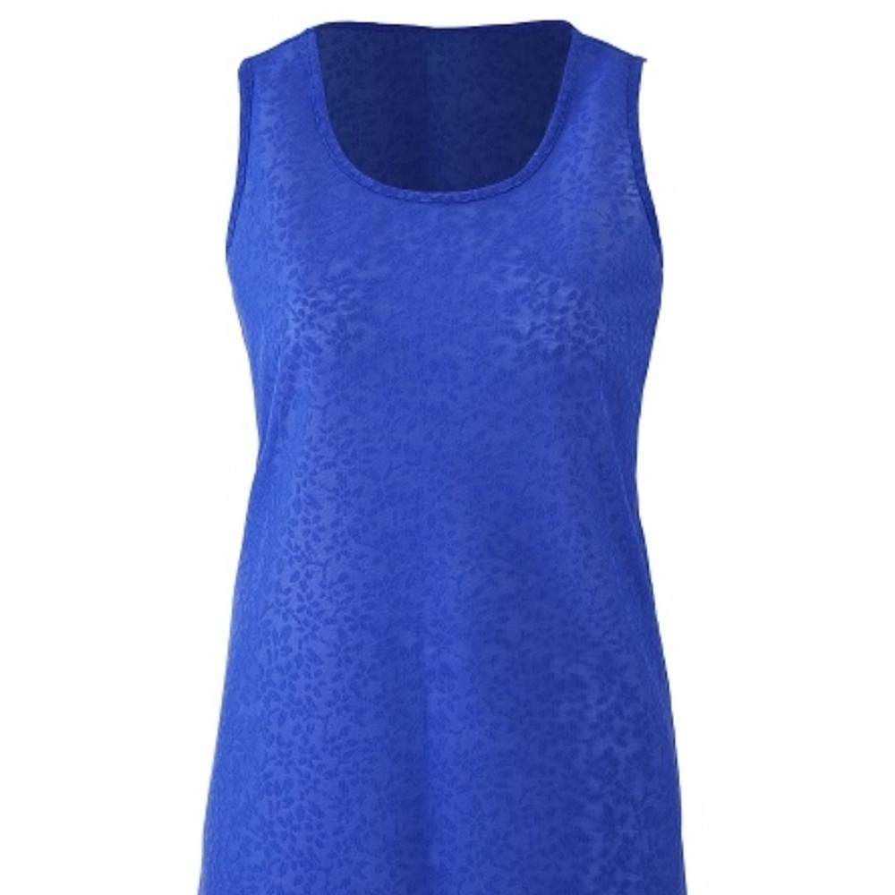 SIMPLY BE. ANTHOLOGY JACQUARD SLEEVELESS TOP - BLUE SIZE 12 (NEW WITH TAGS) A15